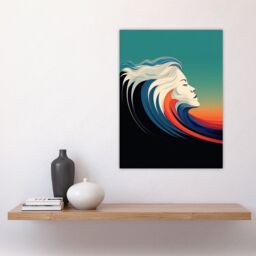 "Artery8 The Sea Is Calling Oil Painting Siren Wave Modern Bathroom Toilet Large Wall Art Poster Print Thick Paper 18X24 Inch - Size: W18"" x H24""" - thumbnail 4