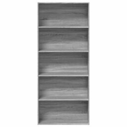 Berkfield Home Book Cabinet Grey Sonoma 80x30x189 cm Engineered Wood - Size: 80 x 30 x 189 cm - thumbnail 4