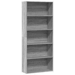 Berkfield Home Book Cabinet Grey Sonoma 80x30x189 cm Engineered Wood - Size: 80 x 30 x 189 cm - thumbnail 1