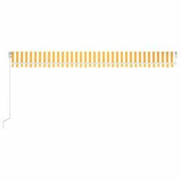 Berkfield Home Manual Retractable Awning with LED 600x350 cm Yellow & White - thumbnail 4