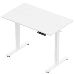 VonHaus Small Home Office Electric Standing Desk with USB-C Charging in White - thumbnail 9