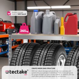 tectake Tyre Rack 530 Kg - Grey - thumbnail 4