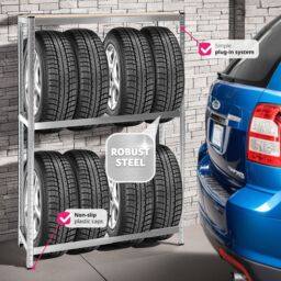 tectake Tyre Rack 530 Kg - Grey - thumbnail 7