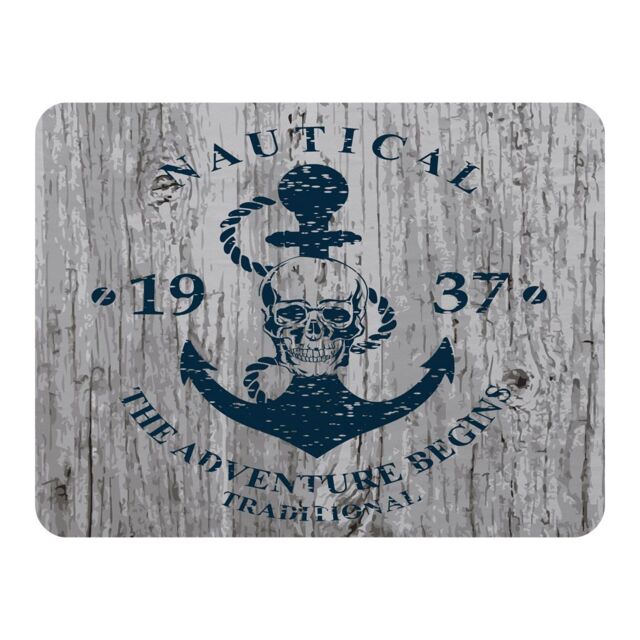 Benjamin Tate Design Anchor Print On Wood Blanket in Natural - Size: 120 cm x 150 cm - image 1