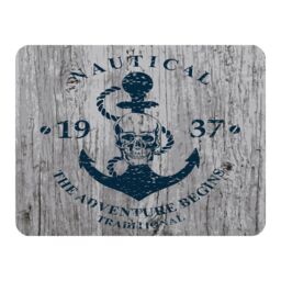 Benjamin Tate Design Anchor Print On Wood Blanket in Natural - Size: 120 cm x 150 cm - thumbnail 1