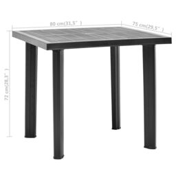 Berkfield Home Garden Table Anthracite 80x75x72 cm Plastic in Black - Size: 80 x 75 x 72 cm - thumbnail 5