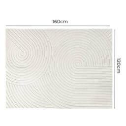 Nordara 120cm x 160cm/Beige Plush Velvet Area Rug Soft Shaggy Floor in Beige - Size: 160 cm x 230 cm - thumbnail 2