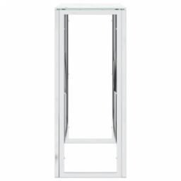 Berkfield Home Console Table Silver 70x30x70 cm Stainless Steel & Glass - Size: 70 x 30 x 70 cm - thumbnail 4