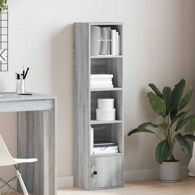 Berkfield Home Durable Bookcase Grey Sonoma 31x24x127 cm Engineered Wood - Size: 31 x 24 x 127 cm - image 1