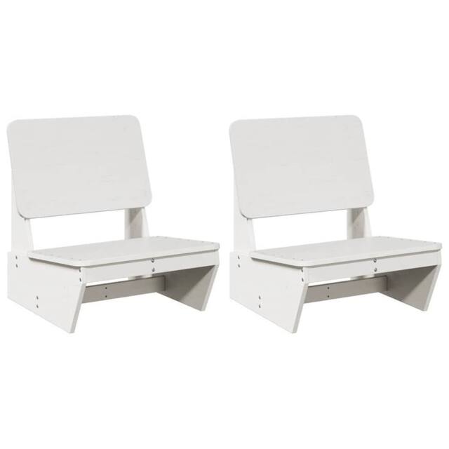 Berkfield Home Garden Chairs 2 pcs White 60x64x70.5 cm Solid Wood Pine - image 1