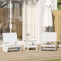 Berkfield Home Garden Chairs 2 pcs White 60x64x70.5 cm Solid Wood Pine - thumbnail 2
