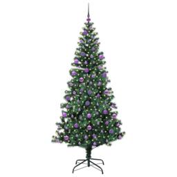 Berkfield Home Elegant Artificial Pre-lit Christmas Tree Green 210 cm PVC & Metal - thumbnail 1