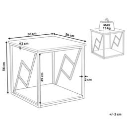 Wyld and Coco Home Side Table - Dark Wood Laminate Top Black Metal Frame 56 x 56 cm in Brown - thumbnail 3