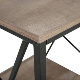 Wyld and Coco Home Side Table - Dark Wood Laminate Top Black Metal Frame 56 x 56 cm in Brown - thumbnail 6