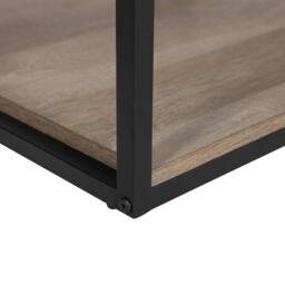 Wyld and Coco Home Side Table - Dark Wood Laminate Top Black Metal Frame 56 x 56 cm in Brown - thumbnail 7