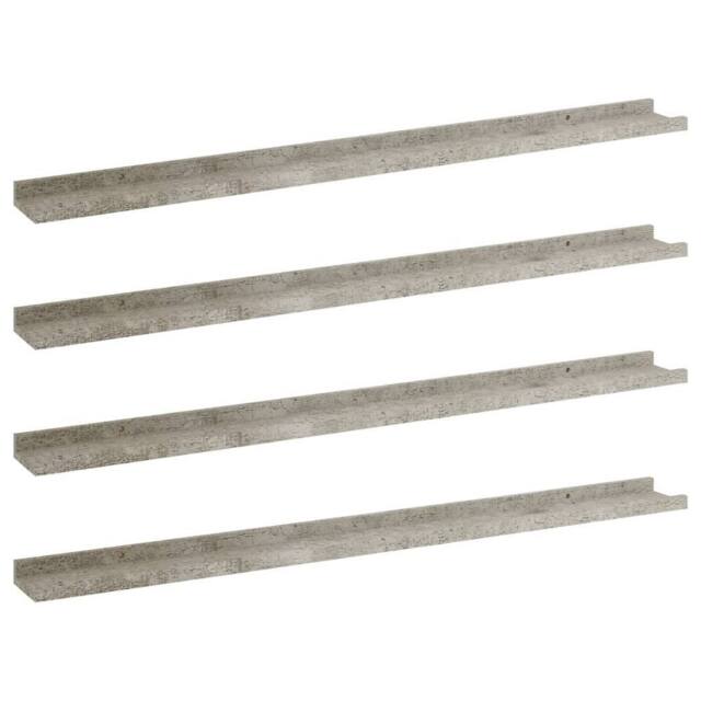 Berkfield Home Wall Shelves 4 pcs Concrete Grey 100x9x3 cm - Size: 100 x 9 x 3 cm - image 1