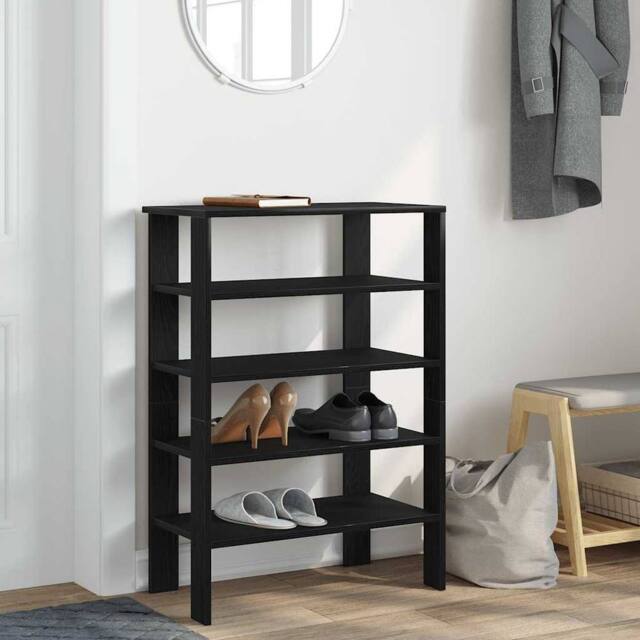 Berkfield Home Shoe Rack Black 61x32x87.5 cm Engineered Wood - image 1
