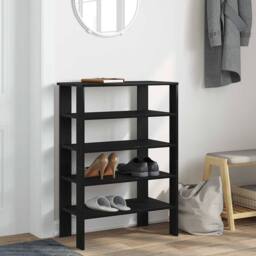 Berkfield Home Shoe Rack Black 61x32x87.5 cm Engineered Wood - thumbnail 1