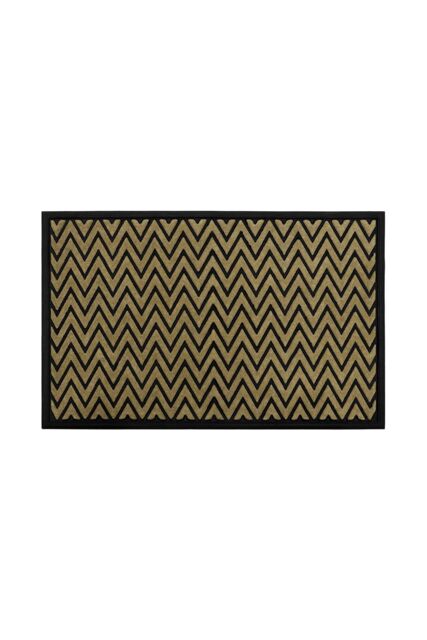 JVL Vienna Rubber Backed Scraper Doormat 60x90cm Zigzag in Natural - Size: 60 cm x 90 cm - image 1