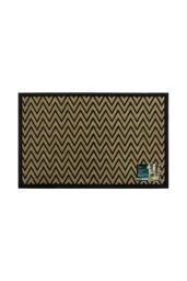 JVL Vienna Rubber Backed Scraper Doormat 60x90cm Zigzag in Natural - Size: 60 cm x 90 cm - thumbnail 6