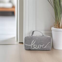 SPETLEK Grey Fabric Door Stop Decorative Indoor Love - Size: Large - thumbnail 2
