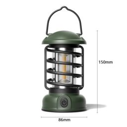 Leaper Outdoor Camping Tent Light Vintage Rechargeable Carrying Lights in Green