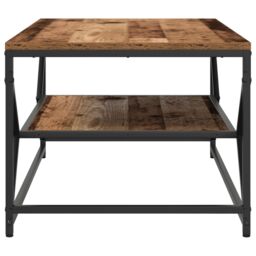 Berkfield Home Coffee Table with Shelf - Old Wood, 90x50x40 cm, Engineered Wood in Brown - Size: 90 x 50 x 40 cm - thumbnail 6