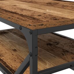 Berkfield Home Coffee Table with Shelf - Old Wood, 90x50x40 cm, Engineered Wood in Brown - Size: 90 x 50 x 40 cm - thumbnail 8
