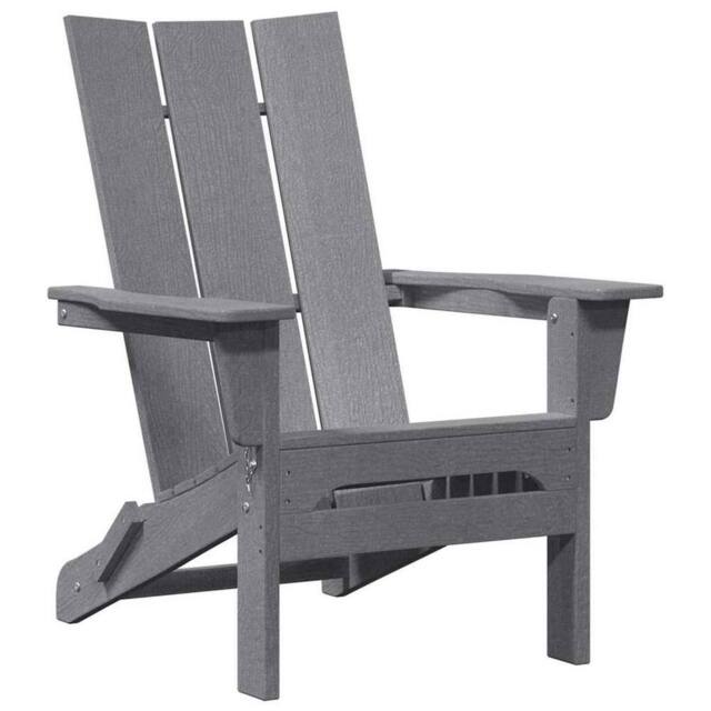 Berkfield Home Folding Adirondack Chair Light Grey 74.5x80.5x90 cm HDPE - image 1