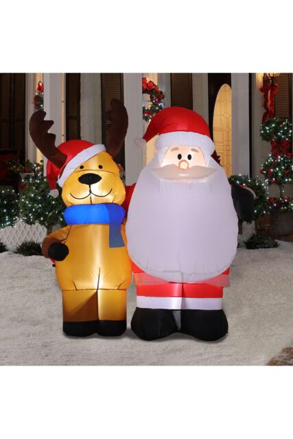 Living and Home Inflatable Christmas Air Blown with LED Light Outdoor Decor in Red - image 1