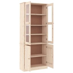Berkfield Home Glass Display Cabinet ALTA 77x35x186.5 cm Solid Wood Pine in Brown - thumbnail 4