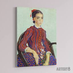 "Artery8 La Mousme Sitting on a Cane Chair Van Gogh Canvas Wall Art - Size: W18"" x H24""" - thumbnail 2