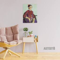 "Artery8 La Mousme Sitting on a Cane Chair Van Gogh Canvas Wall Art - Size: W18"" x H24""" - thumbnail 3