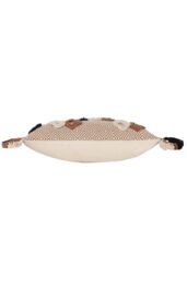 Furn Benji Tasselled Jacquard Diamond Tufted Cotton Cushion in Brown - Size: 30 cm x 50 cm - thumbnail 3