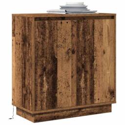 Berkfield Home Sideboard with LED in Old Wood - 71x34.5x75 cm Engineered Wood in Brown - thumbnail 3