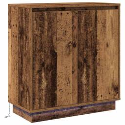 Berkfield Home Sideboard with LED in Old Wood - 71x34.5x75 cm Engineered Wood in Brown - thumbnail 1