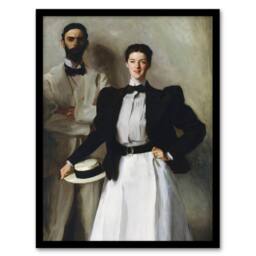 Artery8 John Singer Sargent Framed Wall Art Print Mr & Mrs Stokes Portrait - Size: A4 - thumbnail 1