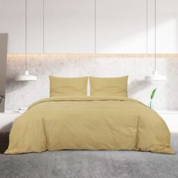 Berkfield Home Duvet Cover Set Taupe 200x200 cm Light-weight Microfiber - thumbnail 3