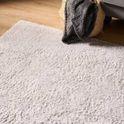 OHS Fluffy Teddy Rug Soft Floor Carpet Non Slip Area Mat in Silver - Size: 160 cm x 230 cm - thumbnail 2