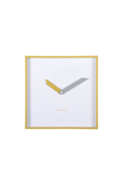 PRESENT TIME Karlsson Wall Clock Cool Retro Cuadrado - Citrine Yellow - image 1
