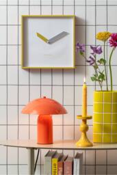 PRESENT TIME Karlsson Wall Clock Cool Retro Cuadrado - Citrine Yellow - thumbnail 2