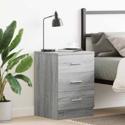 Berkfield Home Bedside Cabinet Grey Sonoma 38x35x56 cm Engineered Wood - Size: 38 x 35 x 56 cm - thumbnail 2