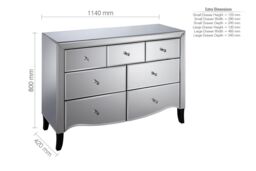 Birlea Palermo 3 Over 4 Chest Mirrored in Silver - thumbnail 6