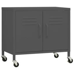 Berkfield Home Storage Cabinet Anthracite 60x35x56 cm Steel in Charcoal - Size: 60 x 35 x 56 cm - thumbnail 2