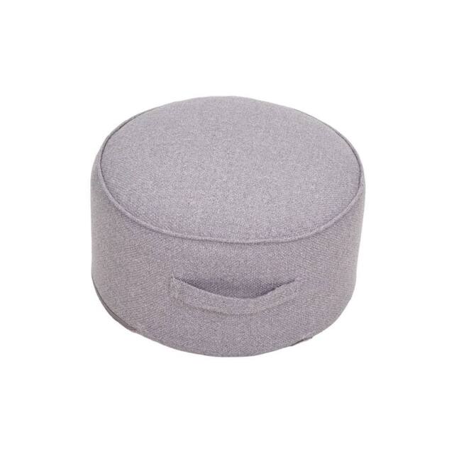 KORVIXA Grey Round Linen Bean Bag Pouf Ottoman Footstool Stool for Sofa - Size: 100 cm x 100 cm - image 1