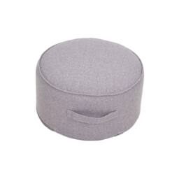 KORVIXA Grey Round Linen Bean Bag Pouf Ottoman Footstool Stool for Sofa - Size: 100 cm x 100 cm