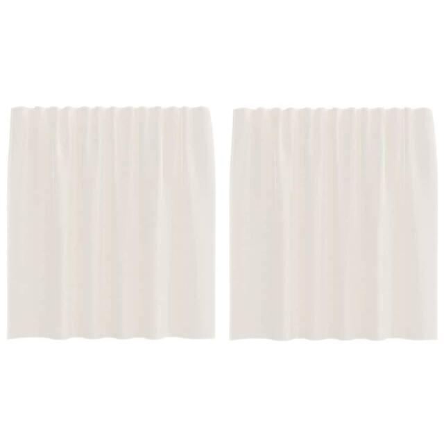 Berkfield Home Voile Curtains with Tab Top 2 pcs Cream - image 1
