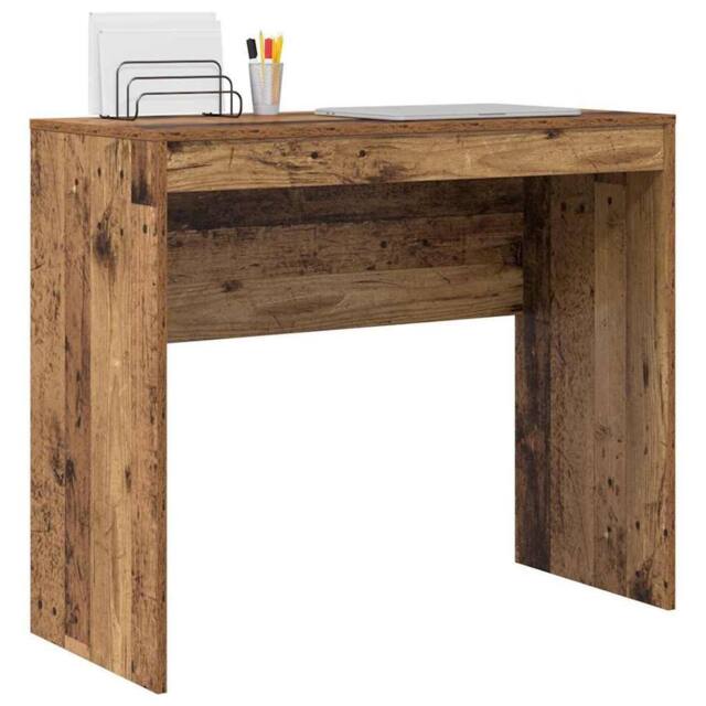Berkfield Home Modern Writing Desk Old wood Engineered wood 90 x 40 x 76 cm Durable in Brown - image 1