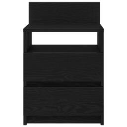 Berkfield Home Bedside Cabinet with 2 Drawers Black 40x33x60 cm - Size: 40 x 33 x 60 cm - thumbnail 4