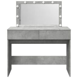 Berkfield Home Dressing Table with LED Concrete Grey 100x40x120 cm - Size: 100 x 40 x 120 cm - thumbnail 5